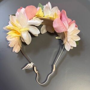 Floral Headband with Pink and Yellow Flowers